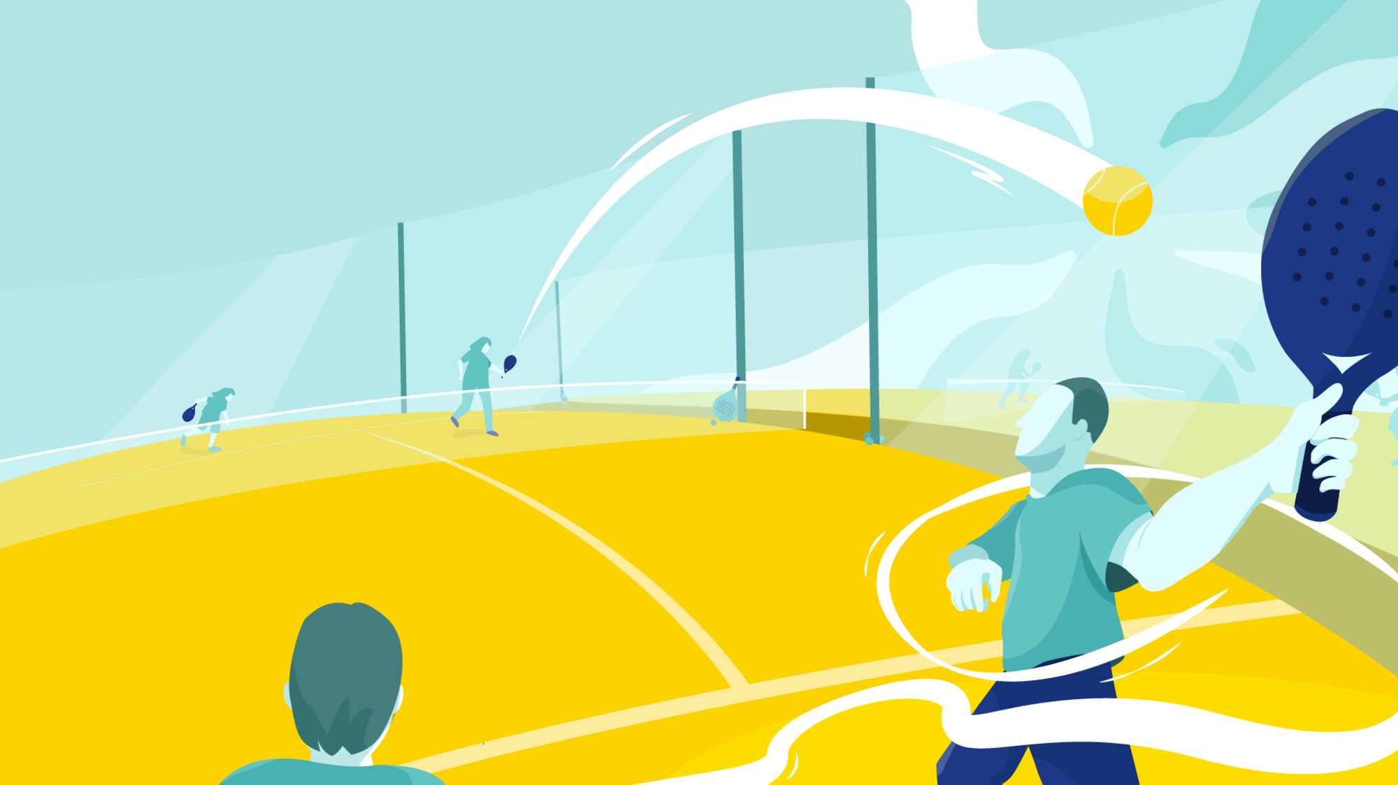 Peakz Padel sponsor deck illustration